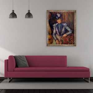 Tablou inramat - Paul Cezanne - Femeie in albastru Madame Cezanne 1900-02, 70 x 85 cm - Img 2