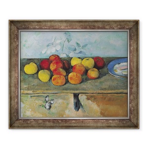 Tablou inramat - Paul Cezanne - inca de viata de mere si biscuiti, 50 x 60 cm