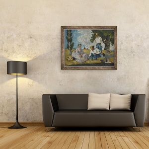 Tablou inramat - Paul Cezanne - Picnic pe malul raului, 60 x 80 cm - Img 2