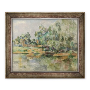 Tablou inramat - Paul Cezanne - Riverbank, 70 x 85 cm