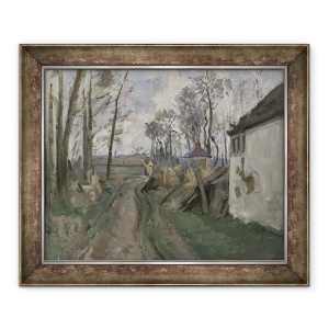 Tablou inramat - Paul Cezanne - Un drum de sat langa Auvers, 50 x 60 cm