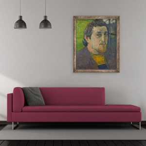 Tablou inramat - Paul Gauguin - Autoportret dedicat Carriere, 50 x 60 cm - Img 2