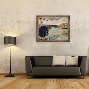 Tablou inramat - Paul Gauguin - Port la Rouen, 70 x 90 cm - Img 2