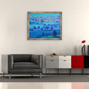 Tablou inramat - Paul Powis - Pictura albastra de aproape, 50 x 60 cm - Img 2