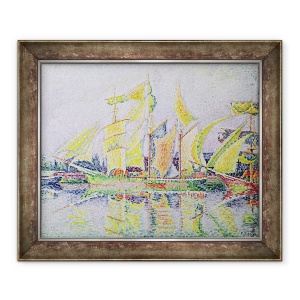 Tablou inramat - Paul Signac - Trei piloni galbeni, 50 x 60 cm