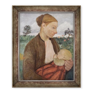 Tablou inramat - Paula Modersohn-Becker - Mama si Copil, 50 x 60 cm