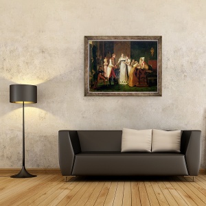 Tablou inramat - Pauline Auzou - Marie-Louise 1791-1847 din Austria Licitand adio familiei sale la Viena, 13 martie 1810, 60 x 80 cm - Img 2