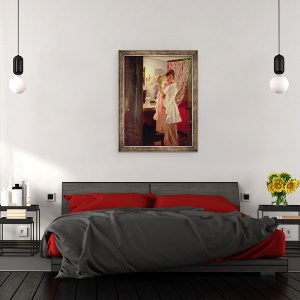 Tablou inramat - Peder Severin Kroyer - Interior cu sotia artistului, 70 x 90 cm - Img 3