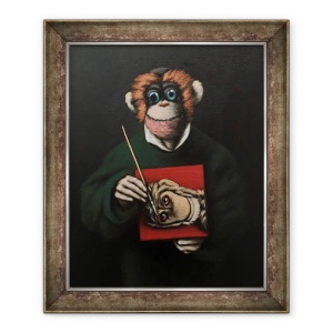 Tablou inramat - Peter Jones - Maimuta pictor, 2005, 50 x 60 cm