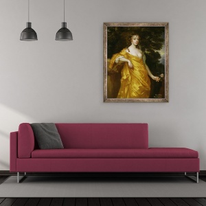 Tablou inramat - Peter Lely - Diana Kirke, Contesa de Oxford, 50 x 60 cm - Img 2