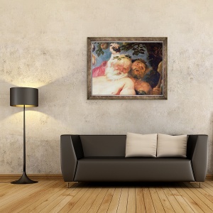 Tablou inramat - Peter Paul Rubens - Drunken Silenus sprijinit de satiri, 60 x 80 cm - Img 2