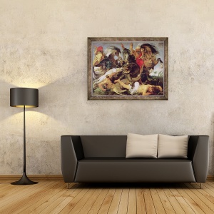 Tablou inramat - Peter Paul Rubens - Hipopotamul si vanatoarea de crocodil, 60 x 80 cm - Img 2