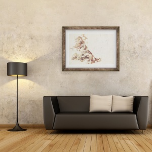 Tablou inramat - Peter Paul Rubens - Schita pentru o vanatoare de lupi, 70 x 90 cm - Img 2