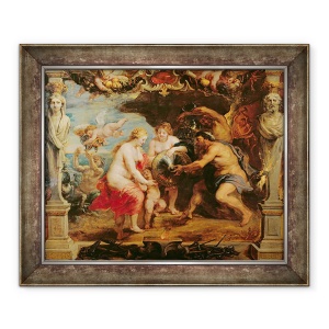 Tablou inramat - Peter Paul Rubens - Thetis a primit armura lui Ahile de la Vulcan, 50 x 60 cm