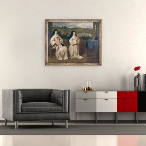 Tablou inramat - Philippe de Champaigne - Doua calugarite, 50 x 60 cm - Img 2