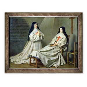 Tablou inramat - Philippe de Champaigne - Portretul Maicii Catherine-Agnes Arnauld 1593-1671 si sora Ecaterina de Sfanta Suzanne Champaigne 1636-86 fiica artistului, 60 x 80 cm