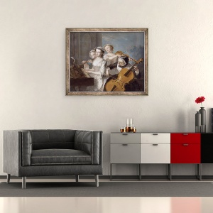 Tablou inramat - Philippe Mercier - Sentimentul auzului, 50 x 60 cm - Img 2