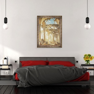 Tablou inramat - Pierre-Antoine Demachy - Constructia unei piete a graului, 70 x 90 cm - Img 3