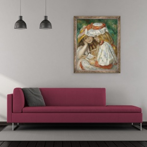 Tablou inramat - Pierre Auguste Renoir - Doua fete de lectura, 50 x 60 cm - Img 2