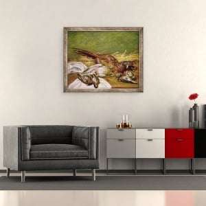 Tablou inramat - Pierre Auguste Renoir - Fazan si sturzi, 50 x 60 cm - Img 2