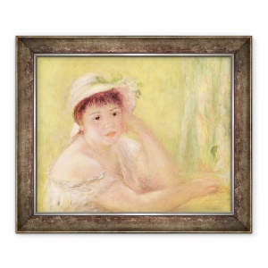 Tablou inramat - Pierre Auguste Renoir - Femeie intr-o palarie de paie, 50 x 60 cm