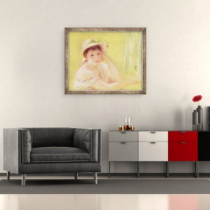 Tablou inramat - Pierre Auguste Renoir - Femeie intr-o palarie de paie, 50 x 60 cm - Img 2