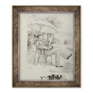 Tablou inramat - Pierre Auguste Renoir - Pe terasa unui hotel din Bordighera - Pictorul Jean Martin Review-uri lui Bill, 50 x 60 cm