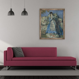 Tablou inramat - Pierre Auguste Renoir - Portret De Madame Monet Madame Claude Monet Reading, 50 x 60 cm - Img 2