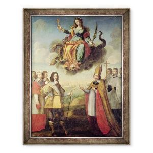 Tablou inramat - Pierre Courtillon - Intrarea regelui Ludovic al XIII-lea 1601-43 al Frantei si al Navarei, in La Rochelle, 70 x 90 cm