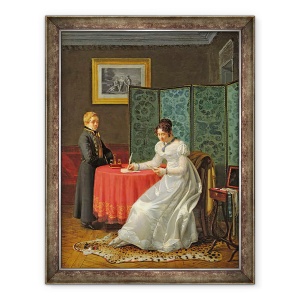 Tablou inramat - Pierre Duval-Lecamus - Femeie Scrierea unei scrisori, 70 x 90 cm