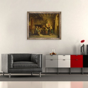 Tablou inramat - Pierre Edouard Frere - Dealerul de arta, 50 x 60 cm - Img 2