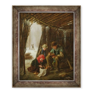 Tablou inramat - Pierre Edouard Frere - Masa taietorului de lemne I, 50 x 60 cm
