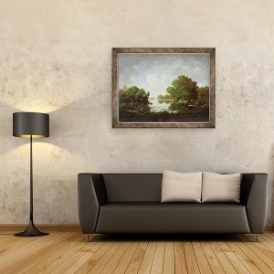 Tablou inramat - Pierre Etienne Theodore Rousseau - Dupa-amiaza devreme, 60 x 80 cm - Img 2