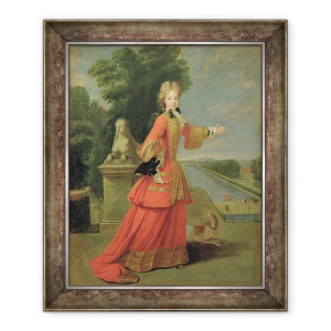Tablou inramat - Pierre Gobert - Marie-Adelaide de Savoie 1685-1712 in rochie de vanatoare, 50 x 60 cm
