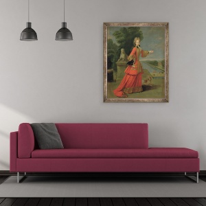 Tablou inramat - Pierre Gobert - Marie-Adelaide de Savoie 1685-1712 in rochie de vanatoare, 50 x 60 cm - Img 2