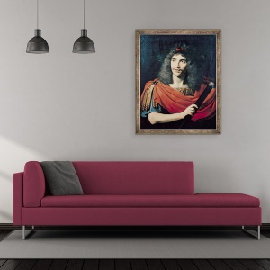 Tablou inramat - Pierre Mignard - Moliere in rolul lui Cezar in moartea lui Pompei, 70 x 85 cm - Img 2