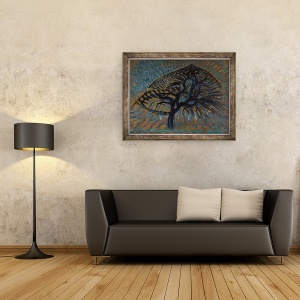 Tablou inramat - Piet Mondrian - Apple Tree, versiunea pointillist, 70 x 90 cm - Img 2
