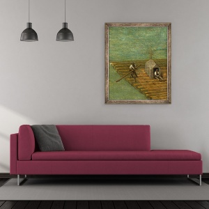 Tablou inramat - Pieter Bruegel the Elder - Detaliu de pluta din Turnul Babel, 50 x 60 cm - Img 2