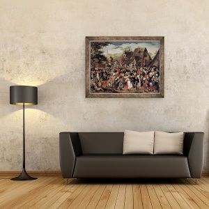 Tablou inramat - Pieter Brueghel the Younger - Festivalul satului, 60 x 80 cm - Img 2