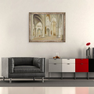 Tablou inramat - Pieter Jansz Saenredam - Interiorul Saint Bavo, Haarlem, 70 x 85 cm - Img 2
