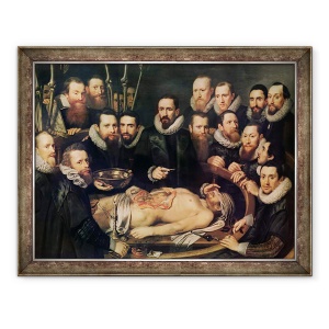 Tablou inramat - Pieter van Miereveld - Lectia de anatomie a doctorului Willem van der Meer din Delft, 60 x 80 cm