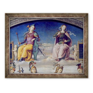 Tablou inramat - Pietro Perugino - Fortune si temperanta, detaliu de la Lunette of Fortune si Temperance, de la Sala dellUdienza, 70 x 90 cm