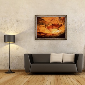 Tablou inramat - Prehistoric - Bizonul din pesterile din Altimira, 60 x 80 cm - Img 2