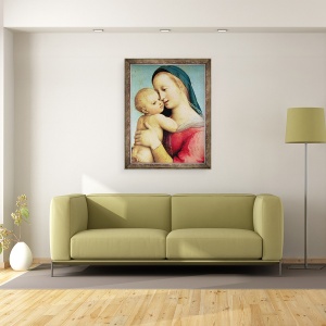 Tablou inramat - Raphael - Detaliu al Madonnei Tempi, 60 x 80 cm - Img 2