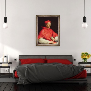 Tablou inramat - Raphael - Portretul Cardinalului Dovizzi de Bibbiena 1470-1520, 70 x 90 cm - Img 3