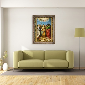 Tablou inramat - Raphael - Sfanta Cecilia inconjurata de Sfantul Pavel, Sfantul Ioan Evanghelistul, Sfantul Augustin si Maria Magdalena, 60 x 80 cm - Img 2