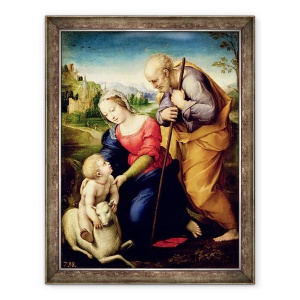 Tablou inramat - Raphael - Sfanta familie cu un miel II, 70 x 90 cm