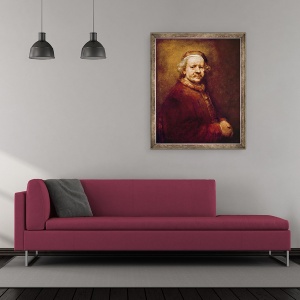 Tablou inramat - Rembrandt Harmensz van Rijn - Autoportret in varsta de 63 de ani, 50 x 60 cm - Img 2