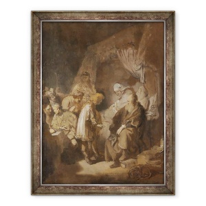 Tablou inramat - Rembrandt Harmensz van Rijn - Iosif le spune visurile parintilor si fratilor sai, 70 x 90 cm