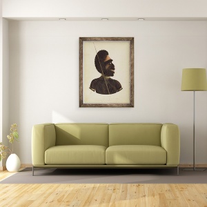 Tablou inramat - Richard Browne - Cobbawn Wogi, seful nativ al portului Stephen, NSW, 60 x 80 cm - Img 2
